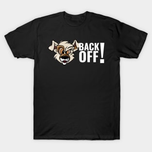 Karate Dog Back Off (Side Text in white) T-Shirt